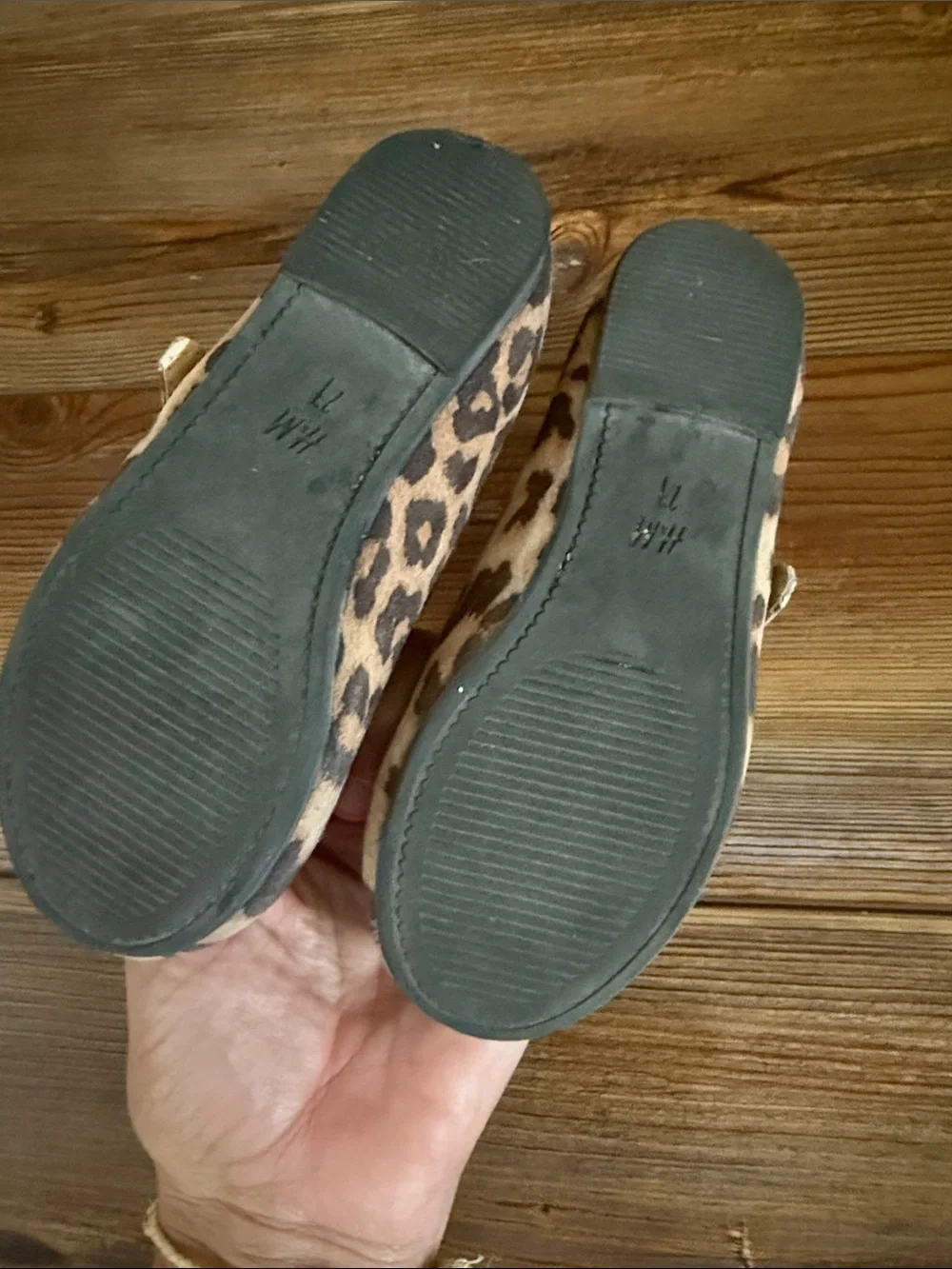 H&M Kids Leopard Print Mary Jane Shoes - Tan & Black